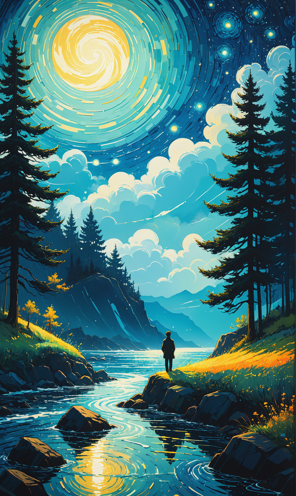 01225-2183315371-Art by James R. Eads, Swirling and flowing lines define the vivid landscapes and sky, drawing inspiration from Van Gogh's Starry.png